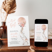 Het is een Girl Simple Elephant & Balloon Baby sho Kaart