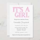 Het is een Girl Simple Pink en White Baby shower Kaart (Voorkant)