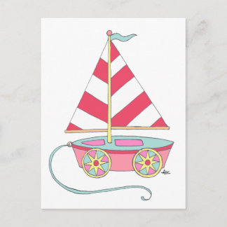 Het is een Girl Speelgoed Sailboat Briefkaart