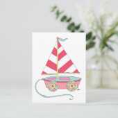 Het is een Girl Speelgoed Sailboat Briefkaart (Staand voorkant)