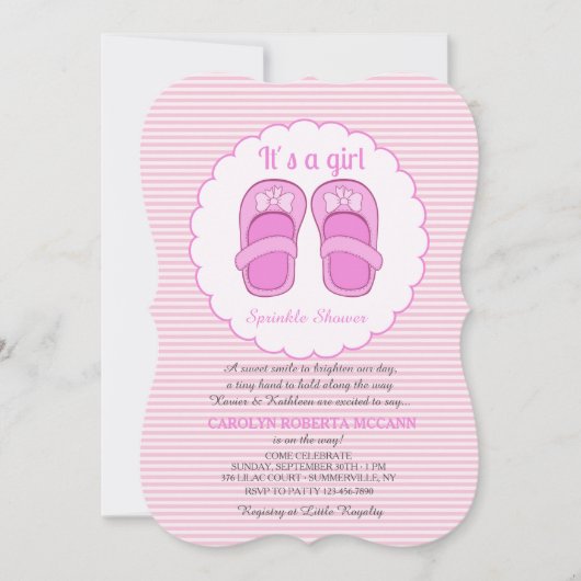 Het is een Girl Sprinkle Baby shower Kaart (Voorkant)