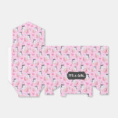 Het is een Girl Stork Baby Favor Box Bedankdoosjes (Uitgevouwen)