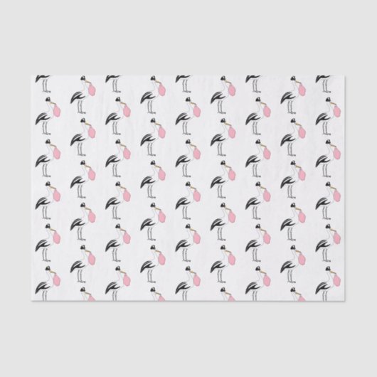 Het is een Girl Stork Baby onthult party-themapapi Tissuepapier (Voorkant)