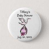 Het is een Girl Stork Button (Voorkant)