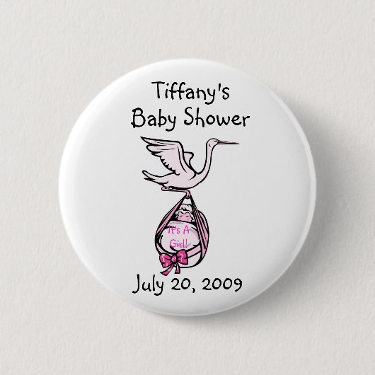 Het is een Girl Stork Button (Voorkant)