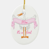Het is een Girl Stork Ornament (Voorkant)