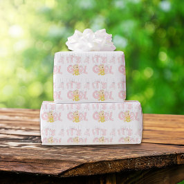 Het is een Girl Teddy Bear Baby shower Cadeaupapier