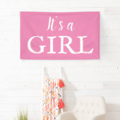 Het is een Girl Typografie Pink Baby Girl Baby sho Spandoek (Insitu)