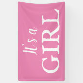 Het is een Girl Typografie Pink Baby Girl Baby sho Spandoek (Verticaal)