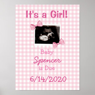Het is een Girl, Ultrasound Baby Announcement Post Poster