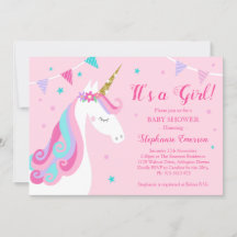 Het is een Girl Unicorn Baby shower Roze