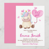 Het is een Girl Unicorn Waterverf Baby shower Kaart (Voorkant / Achterkant)