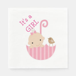 Het is een Girl/White Standard Luncheon Napkin Servetten