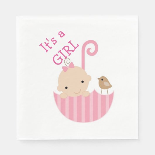 Het is een Girl/White Standard Luncheon Napkin Servetten (Voorkant)