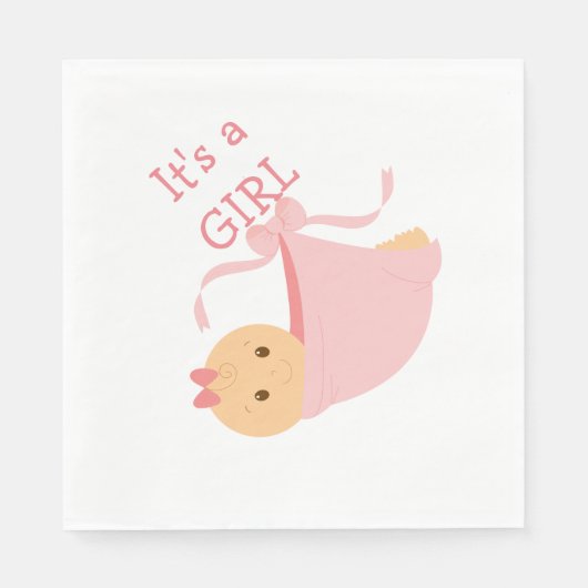 Het is een Girl/White Standard Luncheon Napkin Servetten (Voorkant)