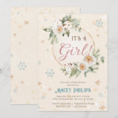Het is een Girl Winter Wonderland Baby shower Spri Kaart (Voorkant / Achterkant)