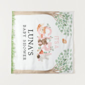 Het is een Girl Woodland Baby shower Backdrop Wandkleed (Voorkant (horizontaal))