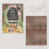 Het is een Girl Woodland Baby shower Diaper Raffle Informatiekaartje (Voorkant / Achterkant)