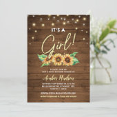 Het is een Girl Yellow Sunflower Baby shower Sprin Kaart (Staand voorkant)