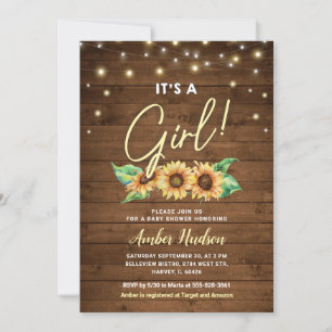 Het is een Girl Yellow Sunflower Baby shower Sprin Kaart