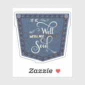 Het is een goed denim zakje sticker (Vel)