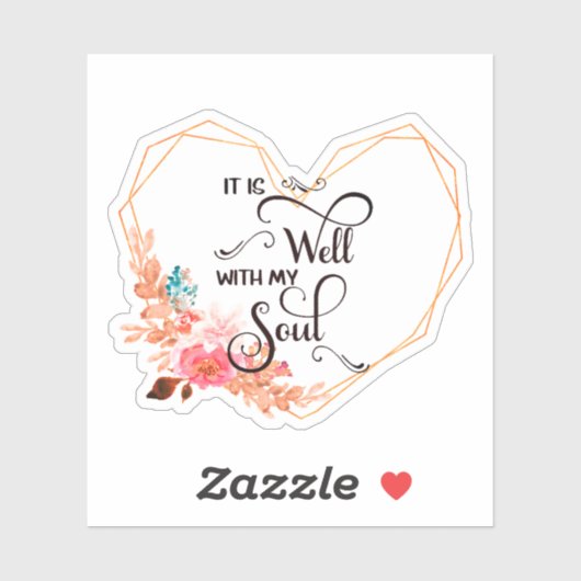 Het is een goed roze florale hart sticker (Vel)