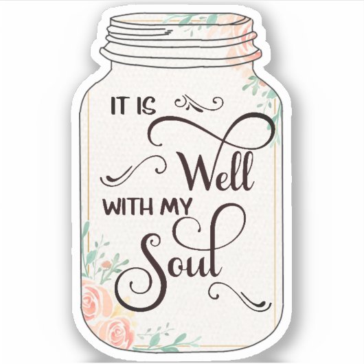 Het is een goed roze florale pot sticker (Voorkant)