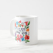 "Het is een goede dag" Boho Kleurrijke Wildflowers Koffiemok (Voorkant links)