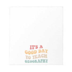 Het is een goede dag om aardrijkskunde te onderwij notitieblok