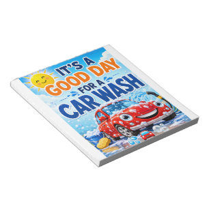 Het is een goede dag om de auto te wassen notitieblok