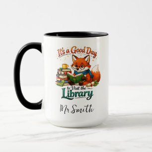 Het is een goede dag om de bibliotheek te bezoeken mok