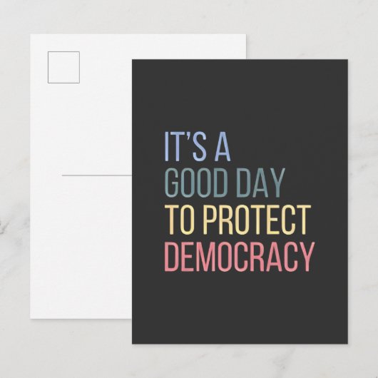 Het is een goede dag om de democratie te bescherme aankondigingskaart (Voorkant / Achterkant)