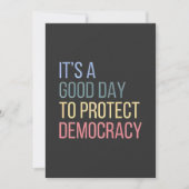 Het is een goede dag om de democratie te bescherme feestdagenkaart (Voorkant)