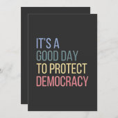 Het is een goede dag om de democratie te bescherme feestdagenkaart (Voorkant / Achterkant)