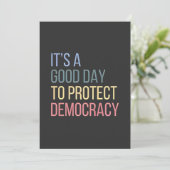 Het is een goede dag om de democratie te bescherme feestdagenkaart (Staand voorkant)