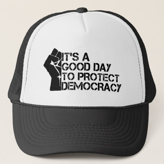 Het Is Een Goede Dag Om Democratie Te Beschermen Trucker Pet (Voorkant)