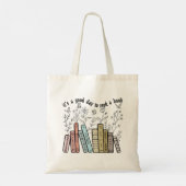 Het is een goede dag om een boek te lezen, boekenl tote bag (Achterkant)