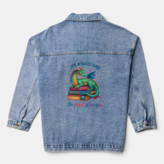 Het is een goede dag om een boek te lezen denim jacket (Achterkant)