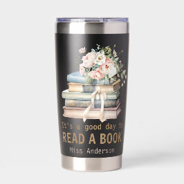 Het is een goede dag om een boek te lezen Leraar l Geïsoleerde Drinkbeker