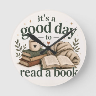 Het is een goede dag om een boek te lezen ronde klok