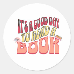Het is een goede dag om een boek te lezen ronde sticker
