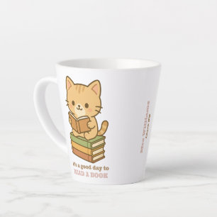 Het is een goede dag om een boek te lezen schattig latte mok
