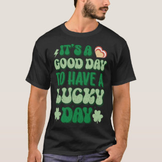 Het is een goede dag om een gelukkige dag groen gr t-shirt