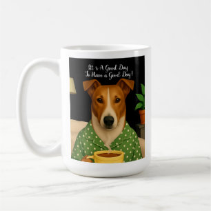 Het is een goede dag om een gladde collie te hebbe koffiemok