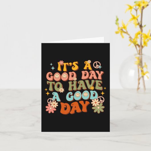 Het is een goede dag om een goede dag groovy menta kaart (Gele Bloem)