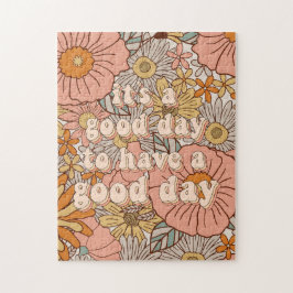 Het is een goede dag om een goede dag retro puzzel