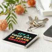 Het is een goede dag om Engels te leren Sleutelhanger (Zijkant)