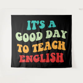 Het is een goede dag om Engels te leren Wandkleed