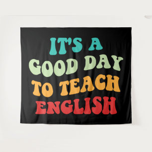 Het is een goede dag om Engels te leren Wandkleed