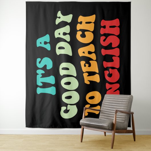 Het is een goede dag om Engels te leren Wandkleed (In situ)